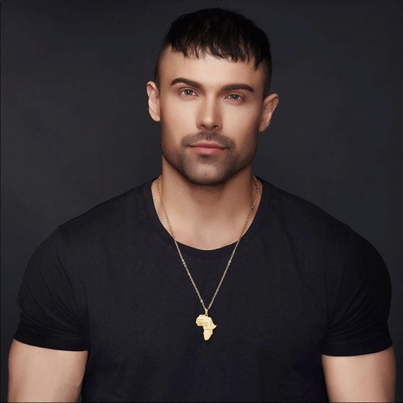 New 18k gold map necklace for men women - Picture 4 of 5